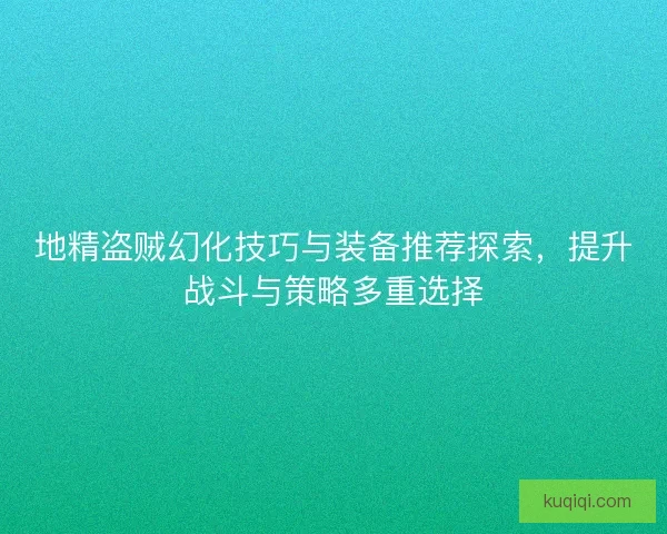 地精盗贼幻化技巧与装备推荐探索，提升战斗与策略多重选择
