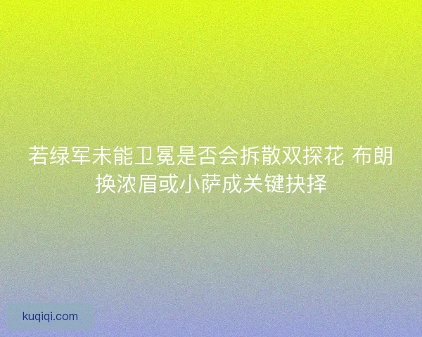 若绿军未能卫冕是否会拆散双探花 布朗换浓眉或小萨成关键抉择