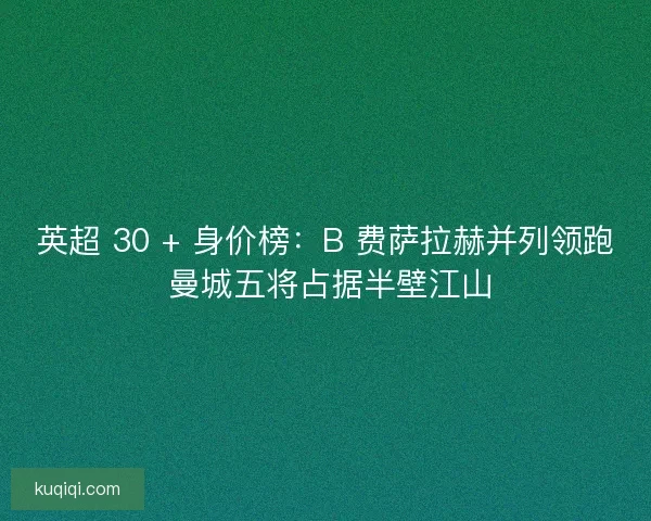 英超 30 + 身价榜：B 费萨拉赫并列领跑 曼城五将占据半壁江山